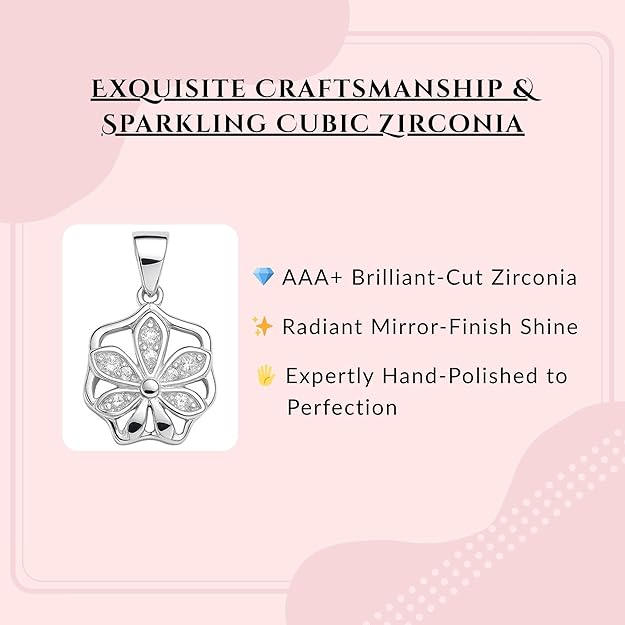 Zircon Dazzling Flower Studs with Pendant and Chain Gifts for Women and Girls | With Certificate of Authenticity and 925 Stamp | ๐ฒ ๐ ๐ผ๐ป๐๐ต๐ ๐ช๐ฎ๐ฟ๐ฟ๐ฎ๐ป๐๐