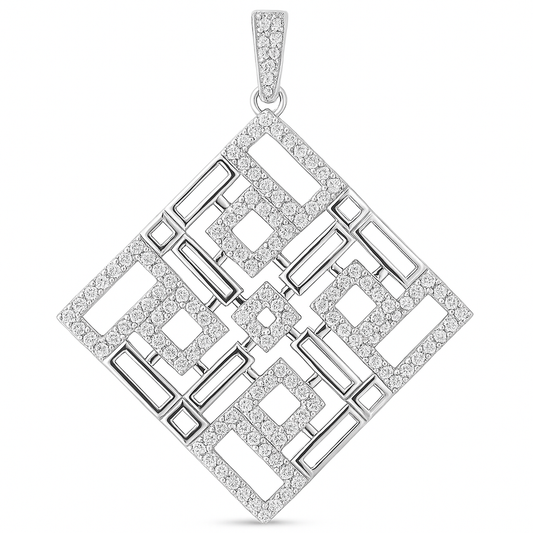 925 Sterling Silver pendant | Rhodium Plated | Cubic Zirconia | Best Quality silver