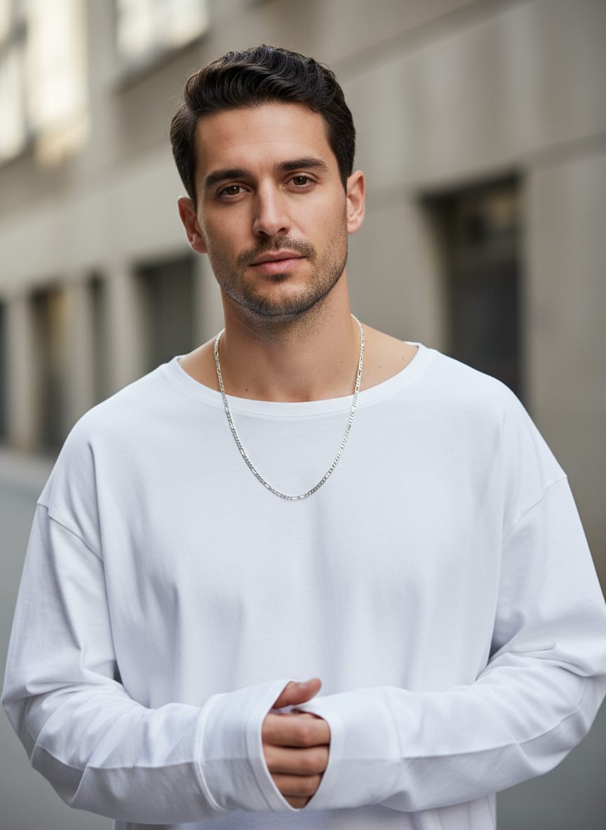 925 Sterling Silver Twisted Chain Necklace, Fashion Accessory, Classic Jewellary For Mens And Boys