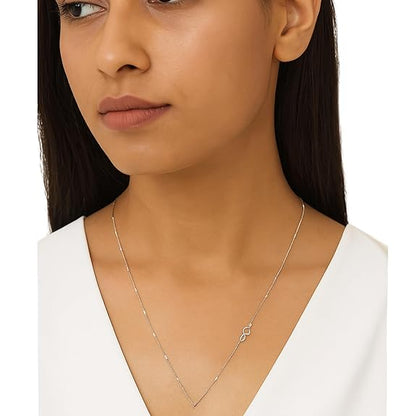 Sterling Silver Box Chain Necklace, Delicate Design, Women's Fashion Jewellery
