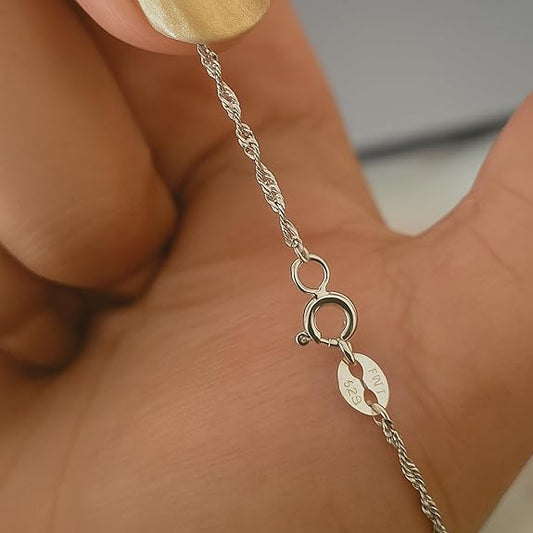 Sterling Silver Box Chain Necklace, Delicate Design, Women's Fashion Jewellery