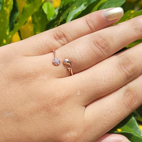 925 Silver Zircon Elegant Loop Ring Loops | Birthday Wedding Gifts for Women & Girls