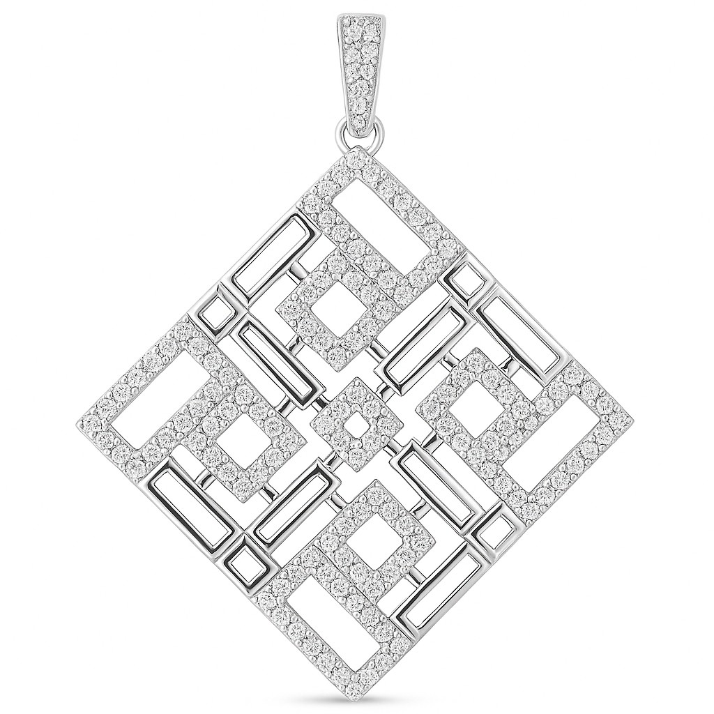 925 Sterling Silver pendant | Rhodium Plated | Cubic Zirconia | Best Quality silver
