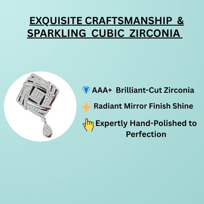 925 sterling silver rhodium plated pendant with earring