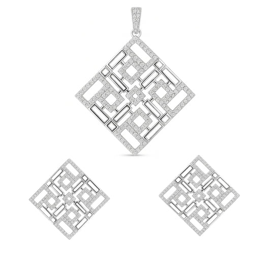 925 Sterling Silver pendant | Rhodium Plated | Cubic Zirconia | Best Quality silver