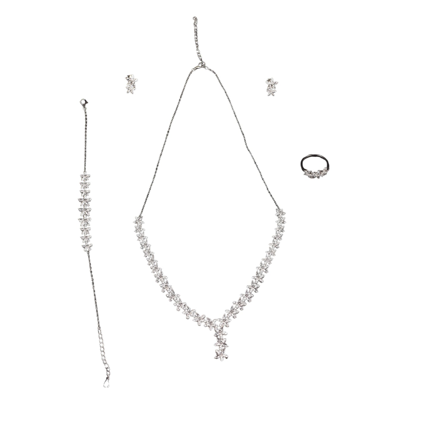 Solitaire Necklace, ring,bracelet, earrings Jewellery Set [𝐎𝐫𝐢𝐠𝐢𝐧𝐚𝐥 𝟗𝟐𝟓 𝐒𝐭𝐞𝐫𝐥𝐢𝐧𝐠 𝐬𝐢𝐥𝐯𝐞𝐫] Gift for Women and Girls