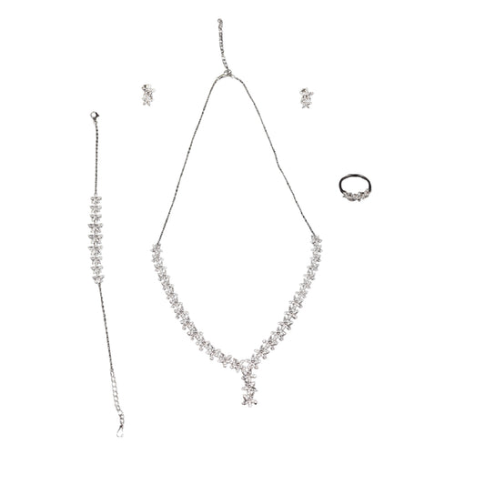Solitaire Necklace, ring,bracelet, earrings Jewellery Set [𝐎𝐫𝐢𝐠𝐢𝐧𝐚𝐥 𝟗𝟐𝟓 𝐒𝐭𝐞𝐫𝐥𝐢𝐧𝐠 𝐬𝐢𝐥𝐯𝐞𝐫] Gift for Women and Girls