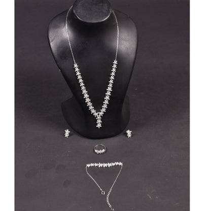 Solitaire Necklace, ring,bracelet, earrings Jewellery Set [𝐎𝐫𝐢𝐠𝐢𝐧𝐚𝐥 𝟗𝟐𝟓 𝐒𝐭𝐞𝐫𝐥𝐢𝐧𝐠 𝐬𝐢𝐥𝐯𝐞𝐫] Gift for Women and Girls