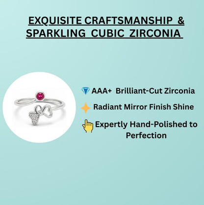 925 Sterling Silver Ring with Diamond Accents For Women And Girls, Pure Silver Ring