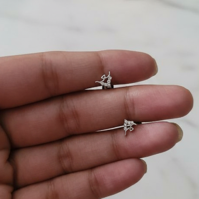 925 Sterling Silver Heart Stud Earrings with Crystal Rhinestone Pave Design,  for Women and Girls