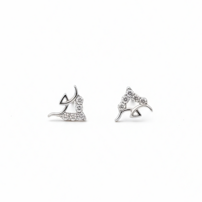 925 Sterling Silver Heart Stud Earrings with Crystal Rhinestone Pave Design,  for Women and Girls