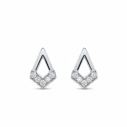 925 Sterling Silver Diamond Drop Stud Earrings, Silver with Cubic Zirconia, Jewellary For Women And Girls