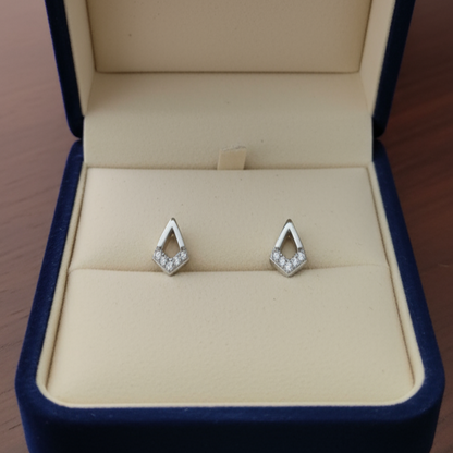 925 Sterling Silver Diamond Drop Stud Earrings, Silver with Cubic Zirconia, Jewellary For Women And Girls