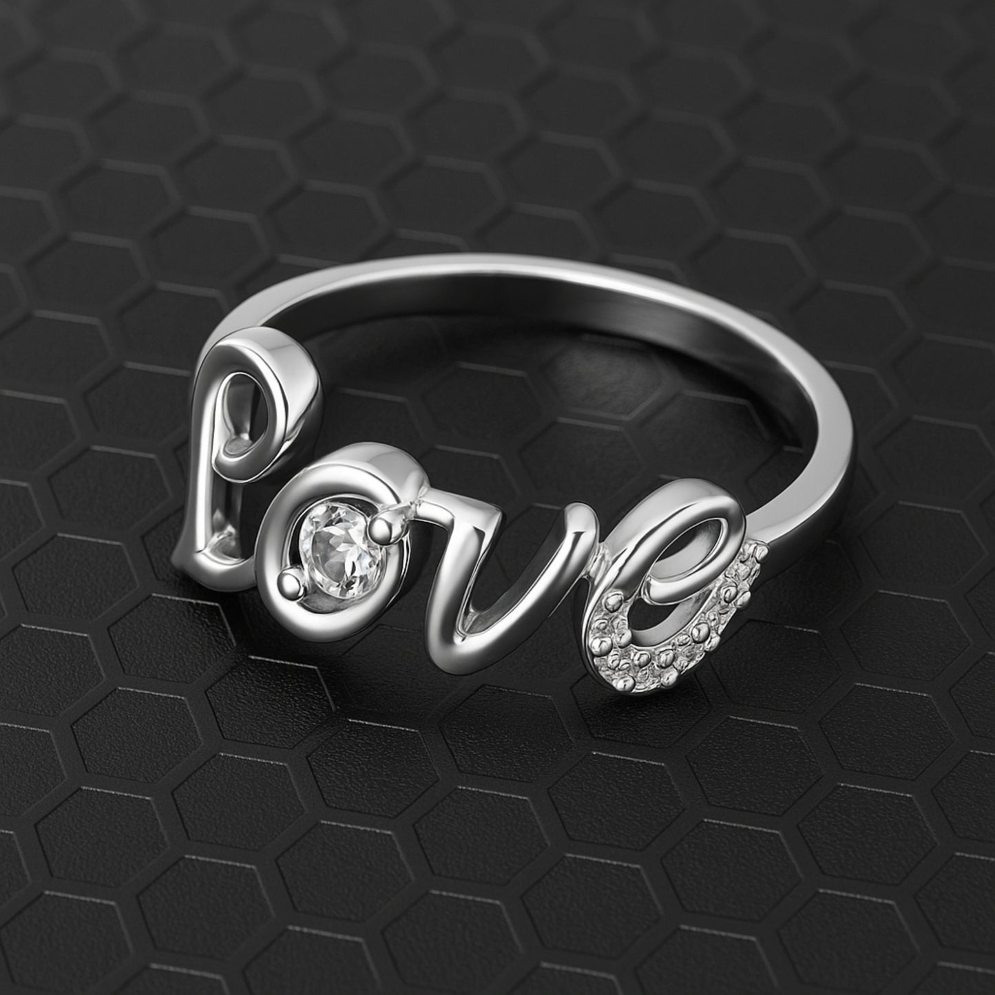 [𝐁𝐞𝐬𝐭 𝐐𝐮𝐚𝐥𝐢𝐭𝐲 𝐒𝐢𝐥𝐯𝐞𝐫] 925 Sterling Silver Stud Rings Rhodium Plated with Cubic Zirconia