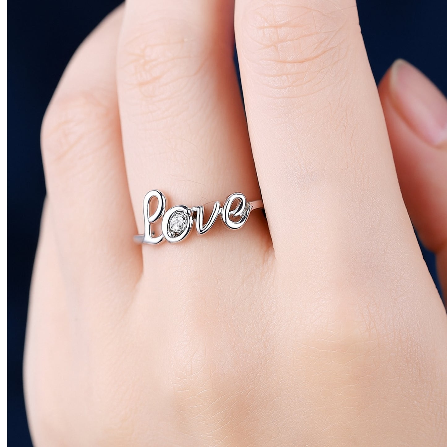 [𝐁𝐞𝐬𝐭 𝐐𝐮𝐚𝐥𝐢𝐭𝐲 𝐒𝐢𝐥𝐯𝐞𝐫] 925 Sterling Silver Stud Rings Rhodium Plated with Cubic Zirconia