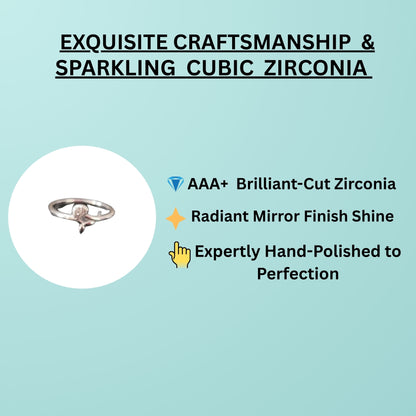 925 Silver apple shape Elegant Loop Ring  | Birthday Wedding Gifts for Women & Girls (Adjustable size)